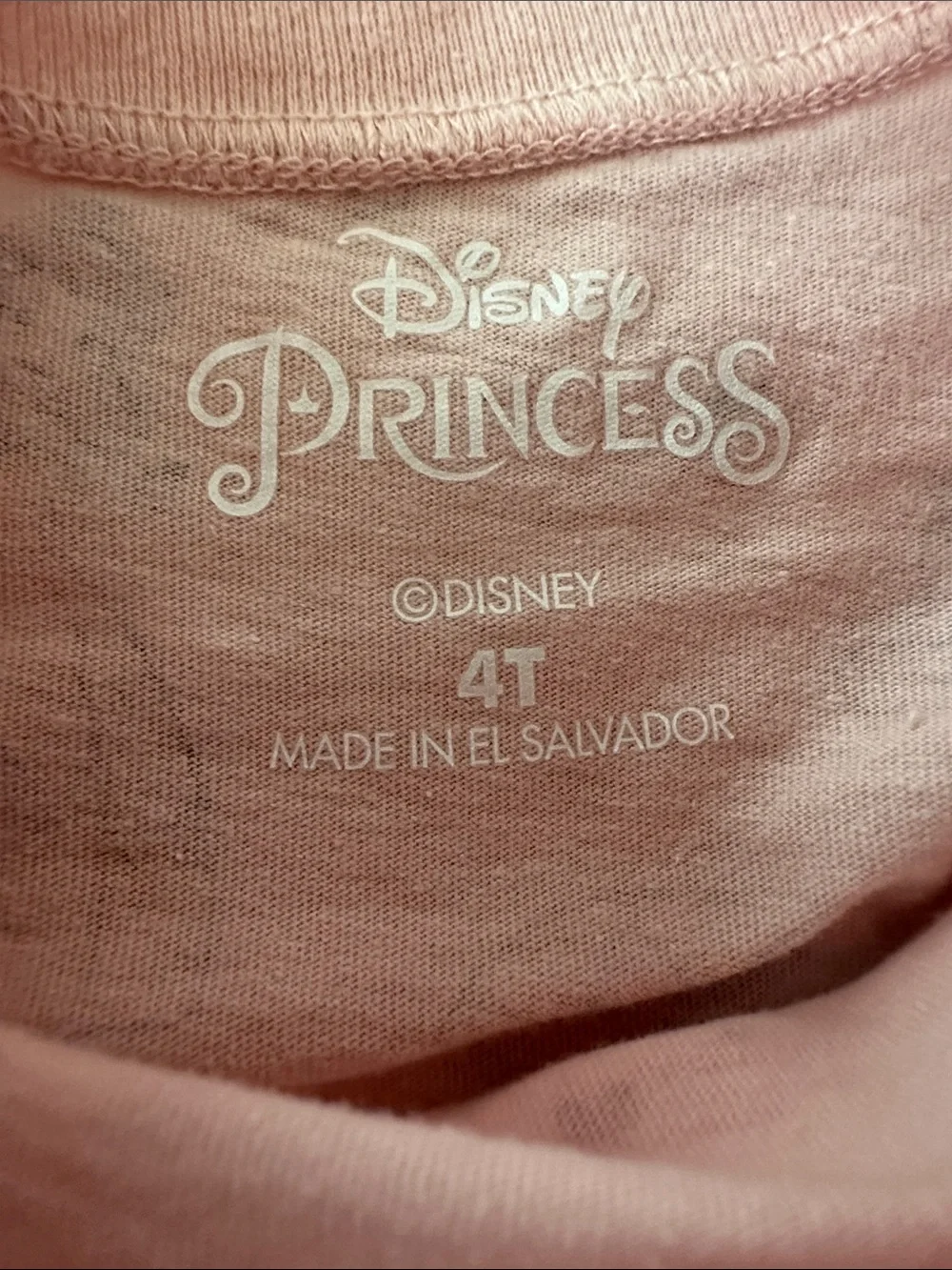 Disney Girls Pink and Light Gray Princess Short Sleeve Pajama Tops - 2 Pack